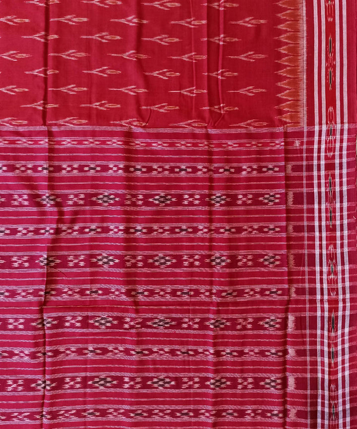 Red cotton handwoven nuapatna saree