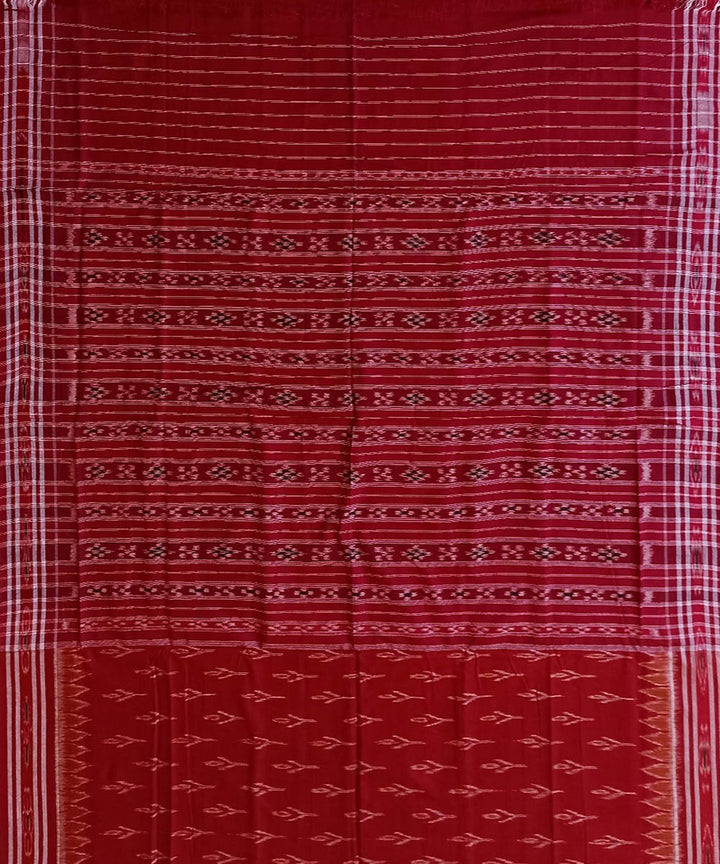 Red cotton handwoven nuapatna saree