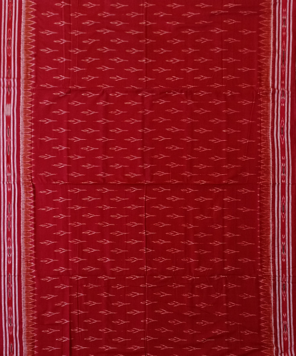 Red cotton handwoven nuapatna saree