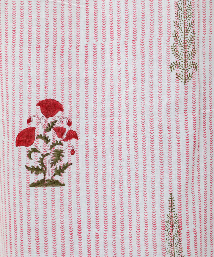 White red hand bloack printed sanganeri cotton door curtain
