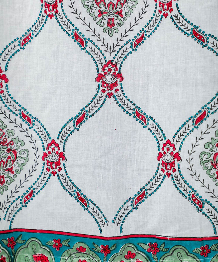 Multicolor hand printed sanganeri cotton door curtain