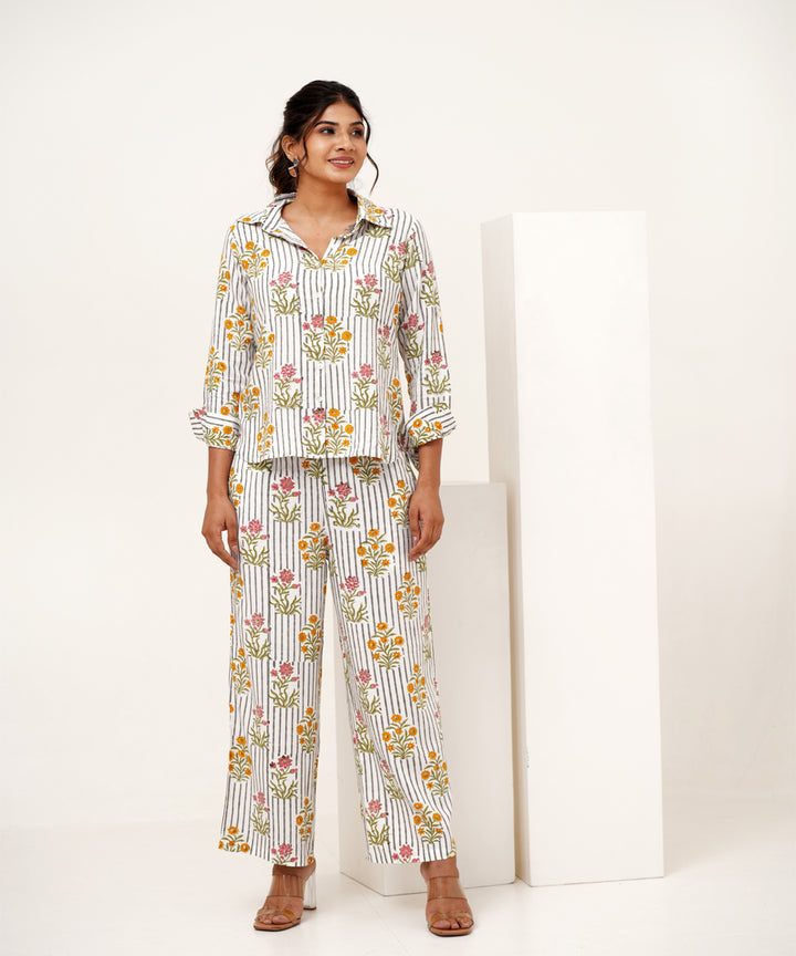 Melody cascade hand block printed modal silk co-ord set