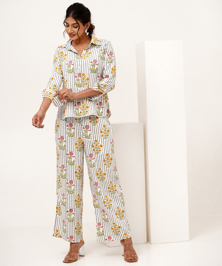 Melody cascade hand block printed modal silk co-ord set