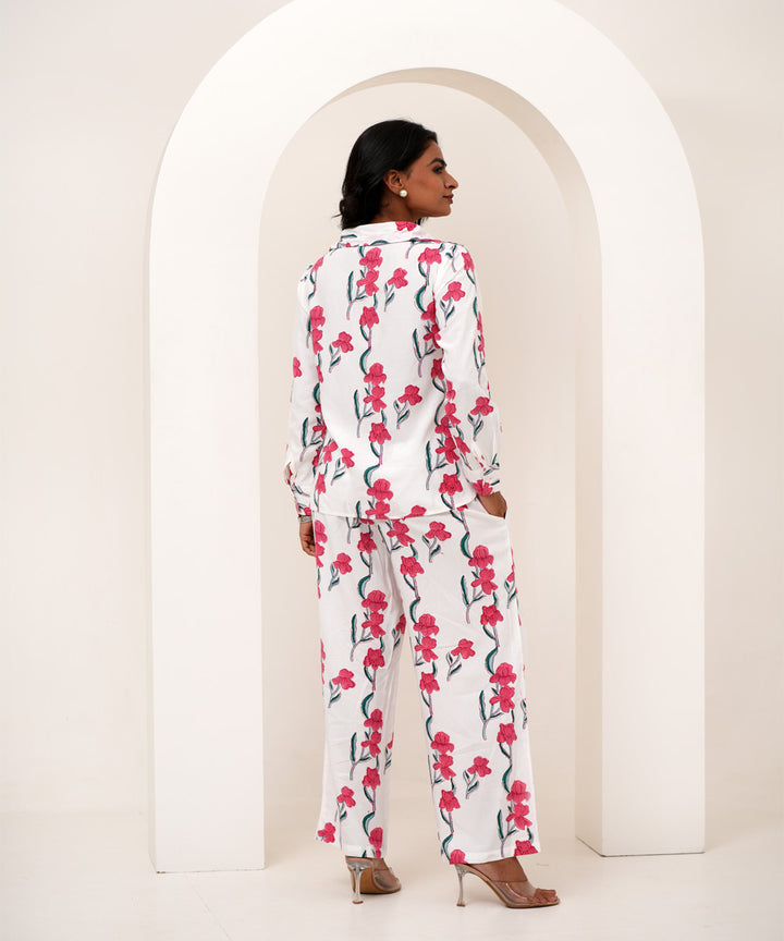 Garden grove hand block printed modal silk co-ord set