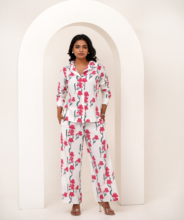 Garden grove hand block printed modal silk co-ord set