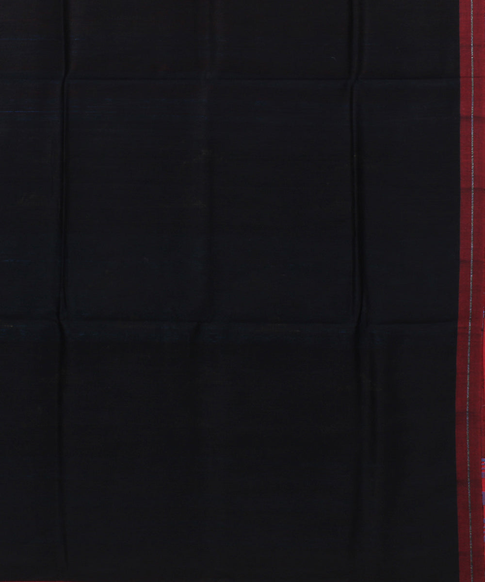 Red black handwoven raw silk bhagalpur saree