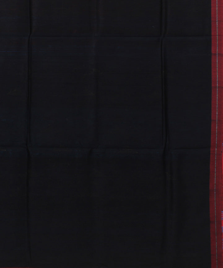 Red black handwoven raw silk bhagalpur saree