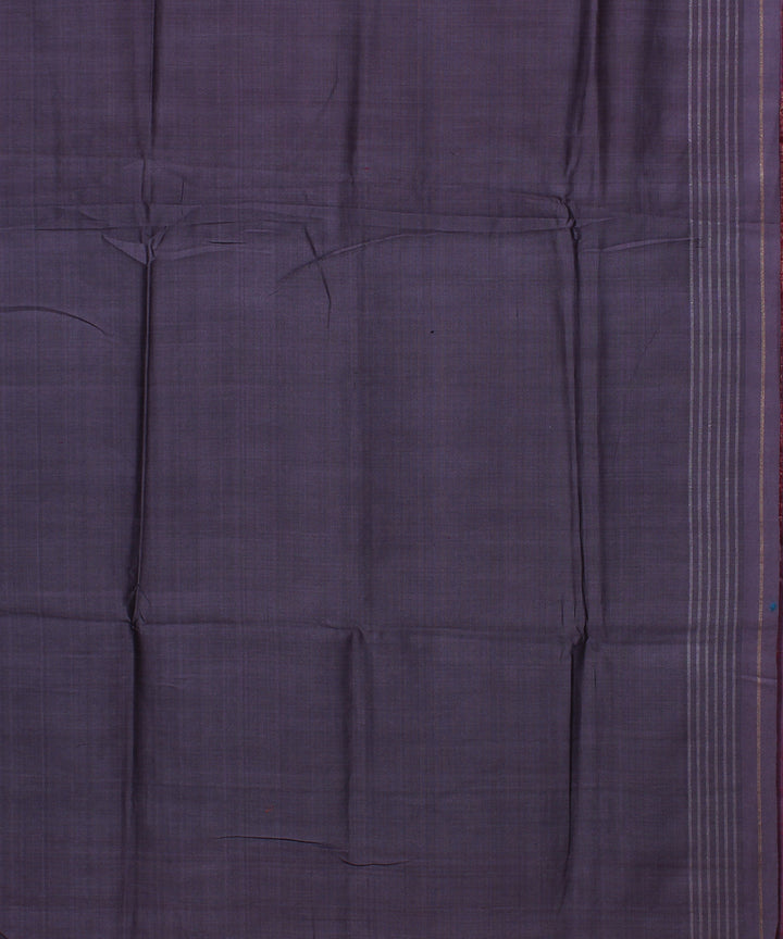 Purple grey raw silk handwoven bhagalpur saree