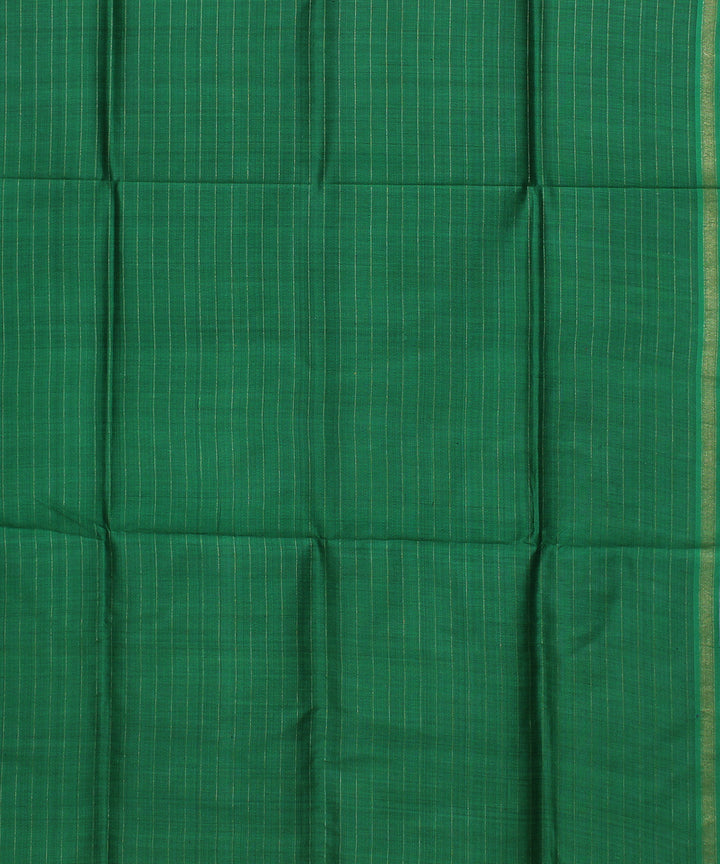 Olive green dark green handwoven raw silk bhagalpur saree