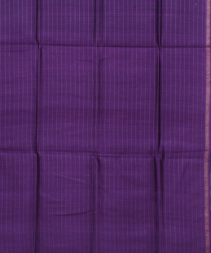 Dark green purple handwoven raw silk bhagalpur saree