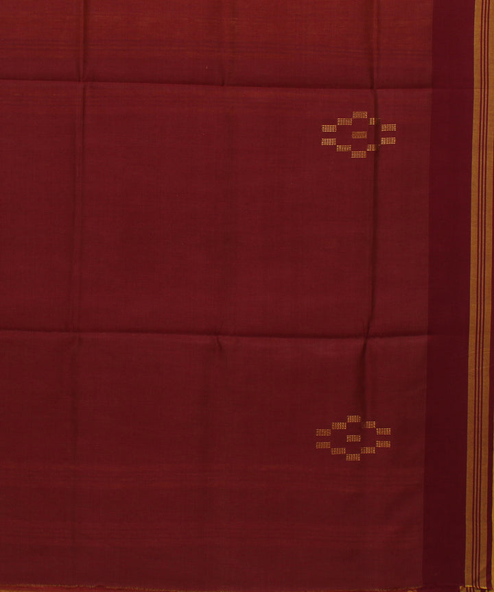 Yellow maroon handwoven raw silk bhagalpur saree