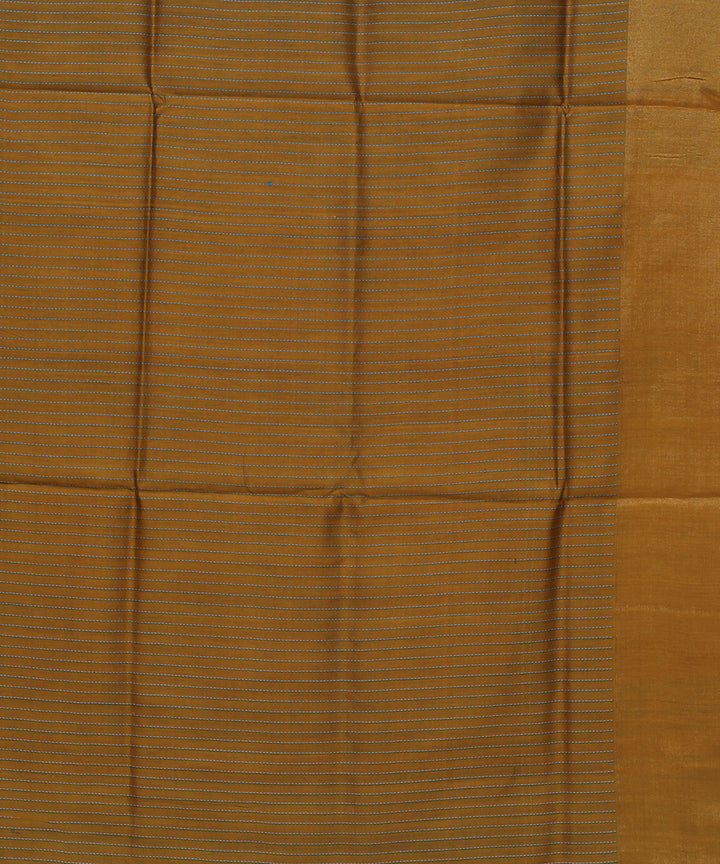 Sky blue mustard handwoven raw silk bhagalpur saree