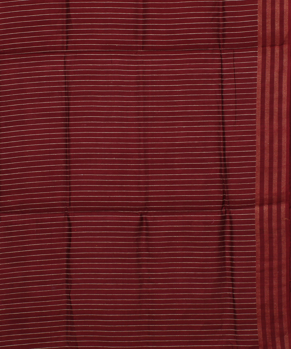 Maroon handwoven raw silk bhagalpur saree