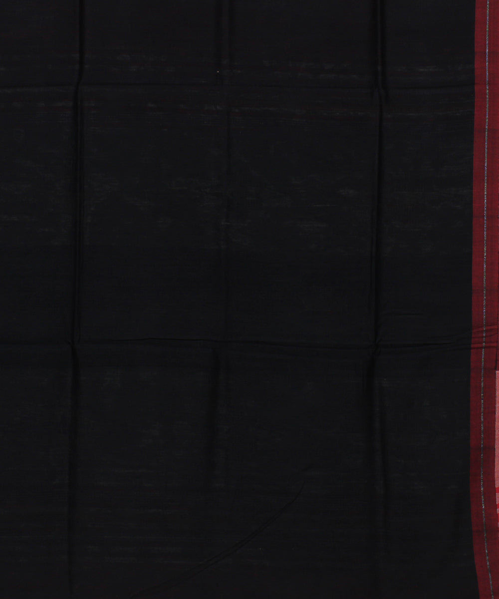 Black maroon handwoven raw silk bhagalpur saree