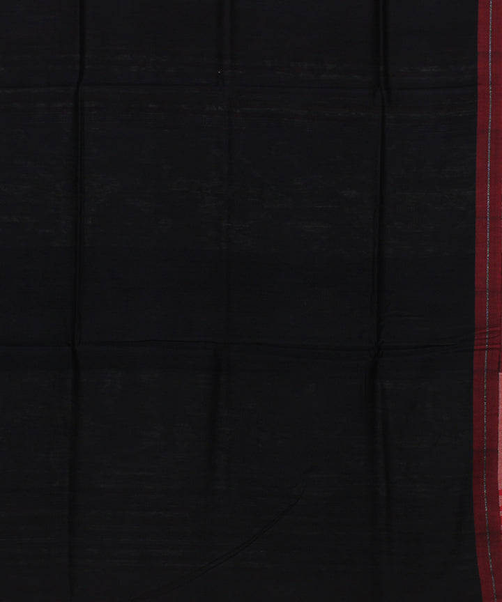 Black maroon handwoven raw silk bhagalpur saree