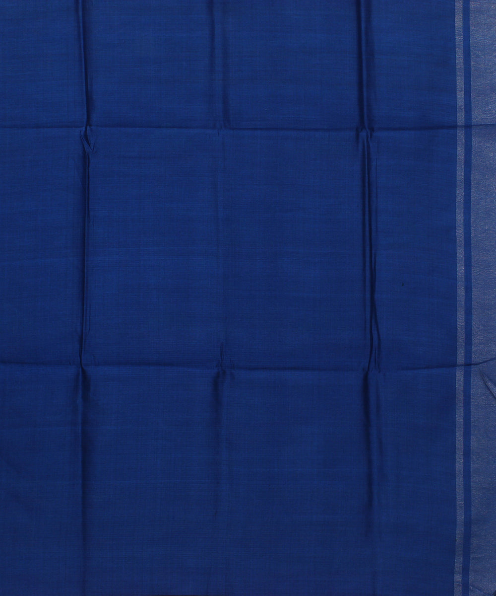 Purple navy blue handwoven raw silk bhagalpur saree