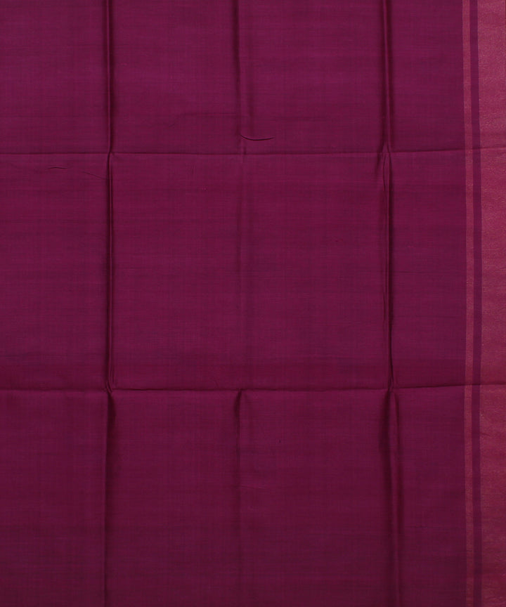 Brown purple handwoven raw silk bhagalpur saree