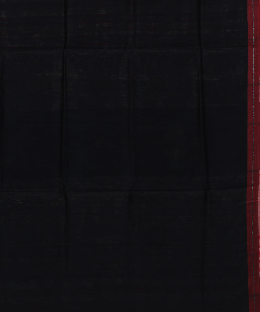 Maroon black handwoven bhagalpur raw silk saree