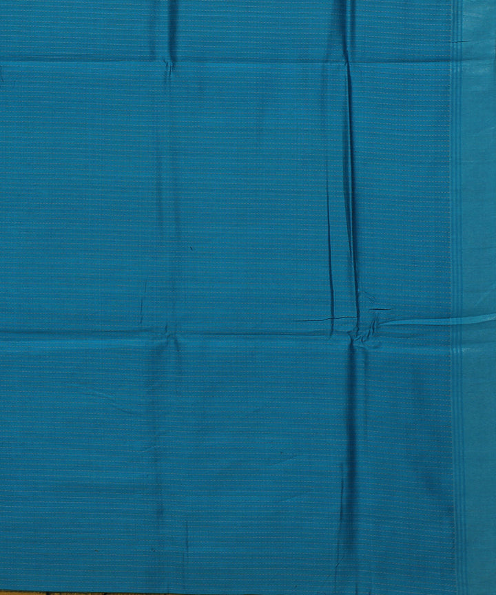 Olive green cyan blue handwoven raw silk bhagalpur saree