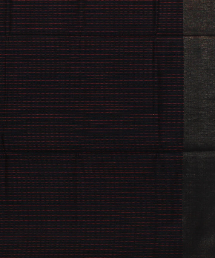 Maroon black raw silk handwoven bhagalpur saree