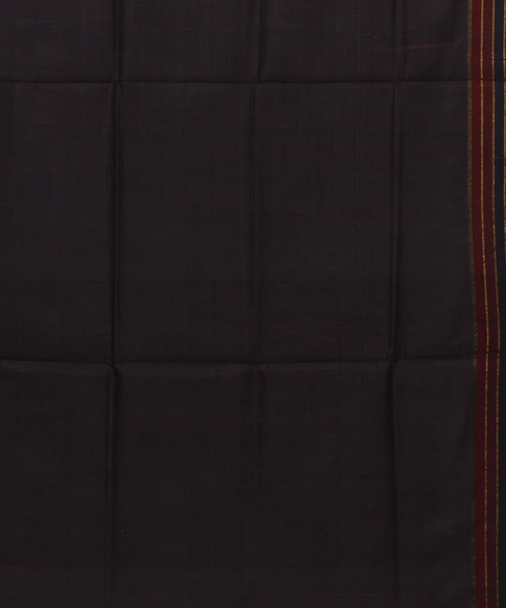 Maroon stripes handwoven raw silk bhagalpur saree