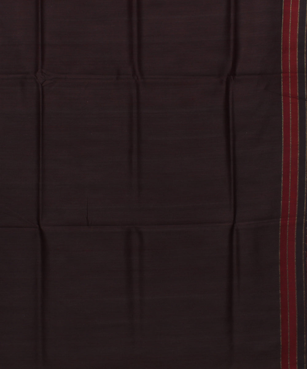 Maroon red handwoven raw silk bhagalpur saree