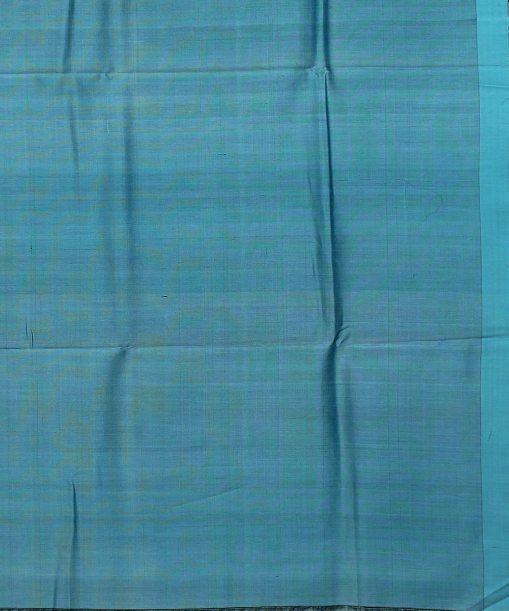 Sky blue cyan blue handwoven raw silk bhagalpur saree