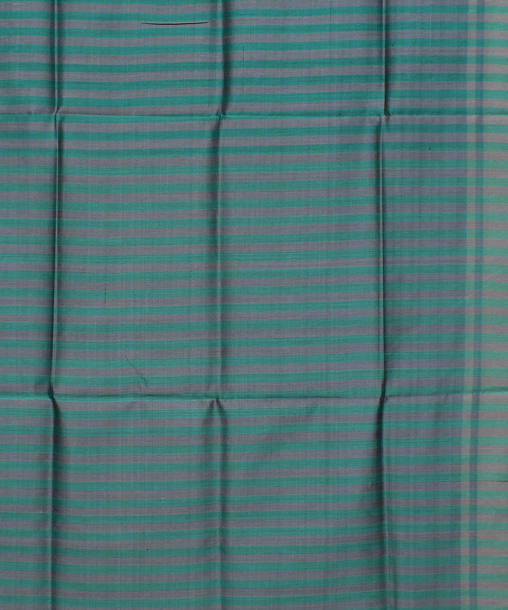 Cyan green grey handwoven raw silk bhagalpur saree