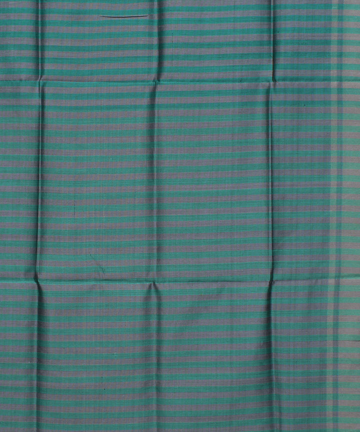 Cyan green grey handwoven raw silk bhagalpur saree