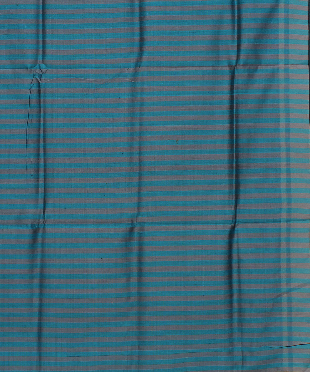 Cyan blue grey handwoven raw silk bhagalpur saree