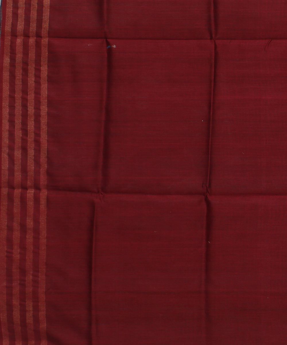 Cyan blue handwoven raw silk bhagalpur saree