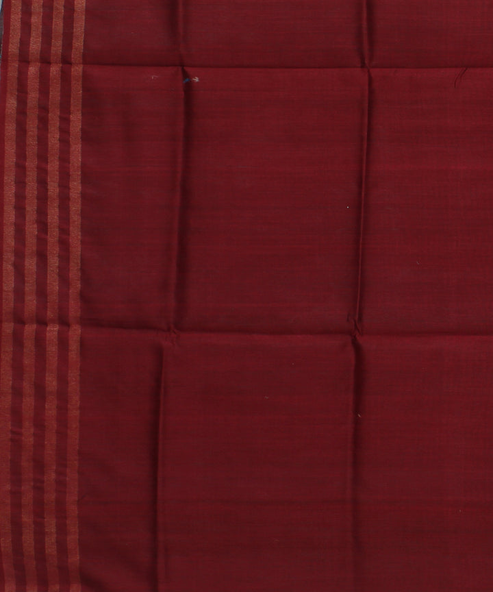 Cyan blue handwoven raw silk bhagalpur saree