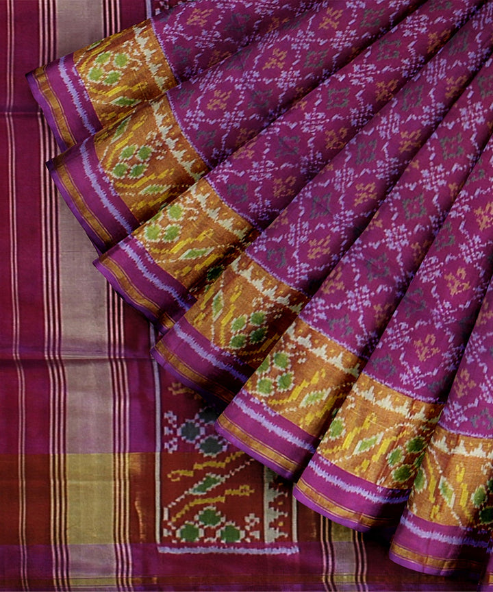 Purple handwoven patola silk saree