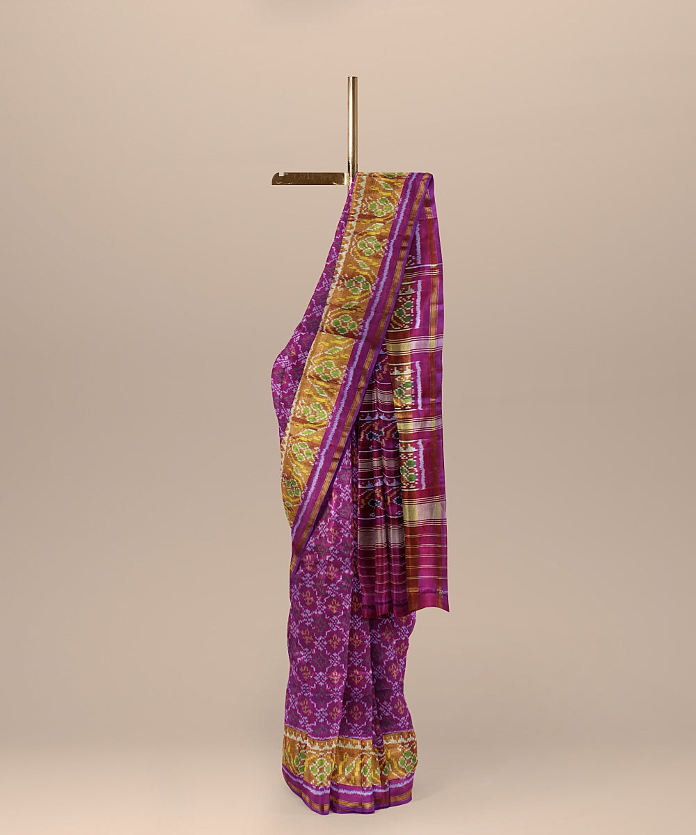 Purple handwoven patola silk saree