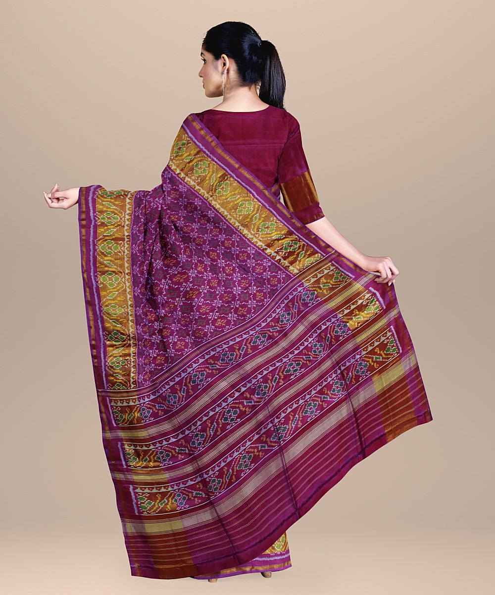 Purple handwoven patola silk saree