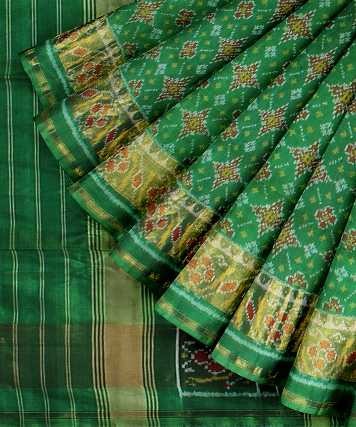 Light green silk handwoven patola saree