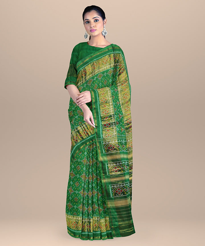 Light green silk handwoven patola saree