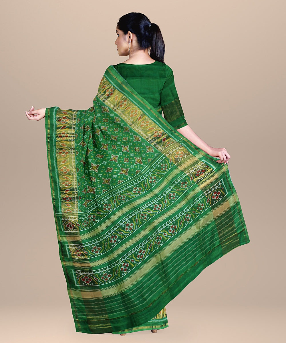 Light green silk handwoven patola saree