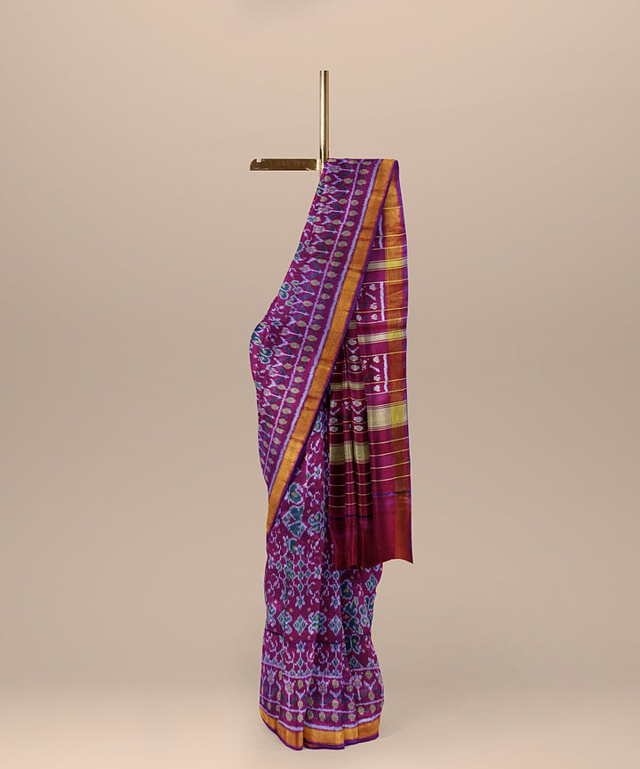 Purple silk handwoven patola saree