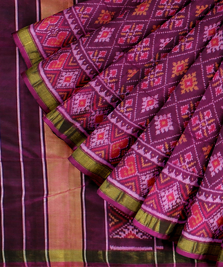 Purple handloom patola silk saree