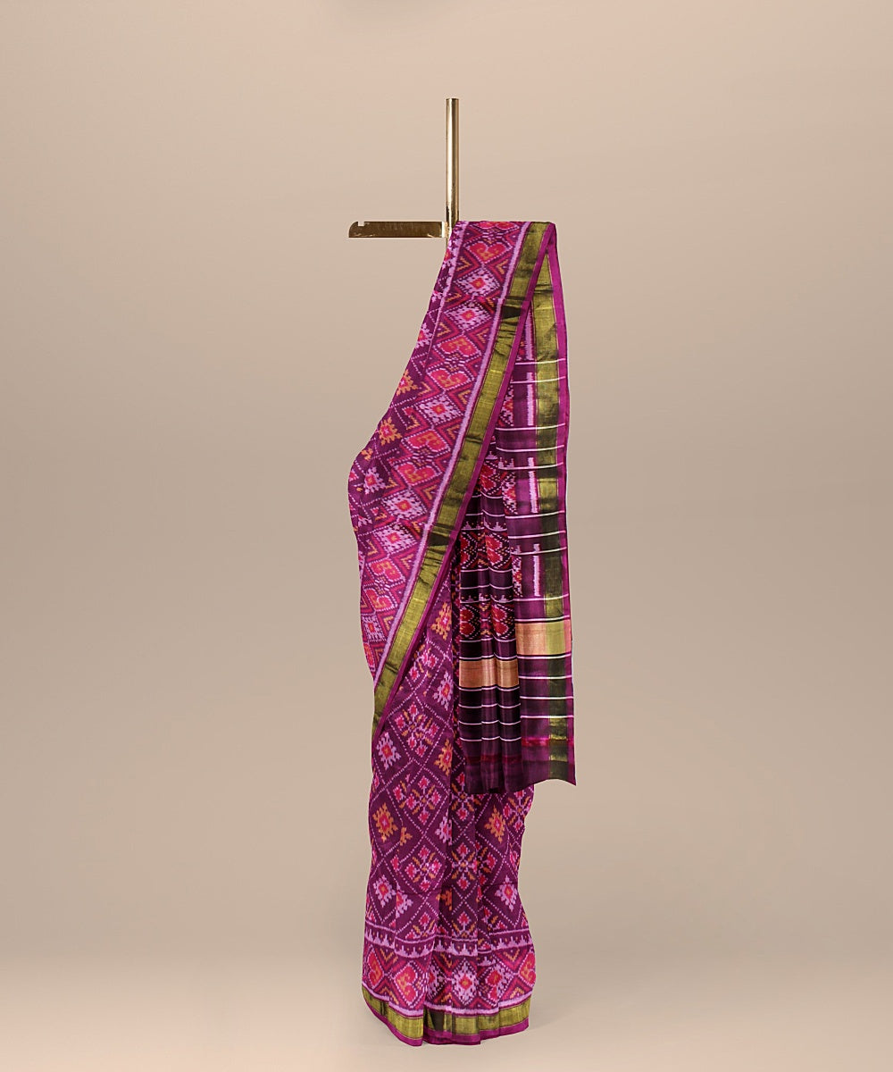 Purple handloom patola silk saree