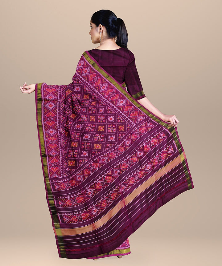 Purple handloom patola silk saree