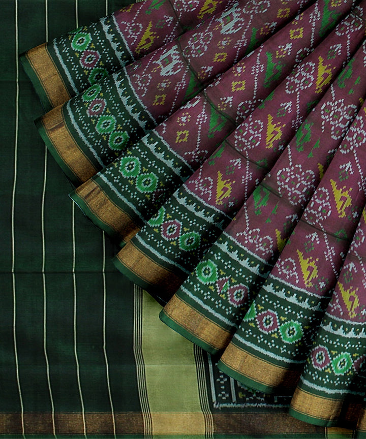 Mauve silk handwoven patola saree