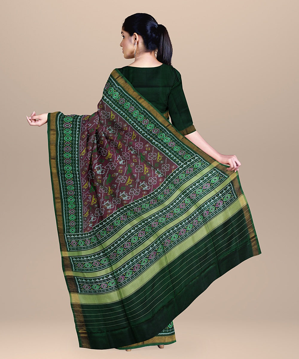 Mauve silk handwoven patola saree