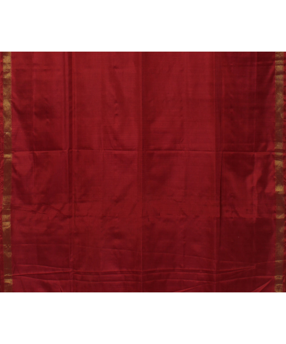 Maroon silk handwoven patola saree