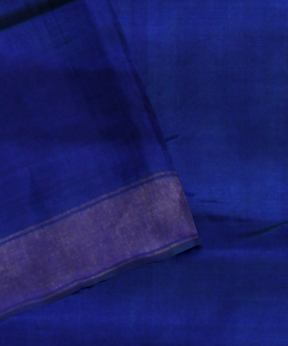 Maroon blue silk handwoven patola saree