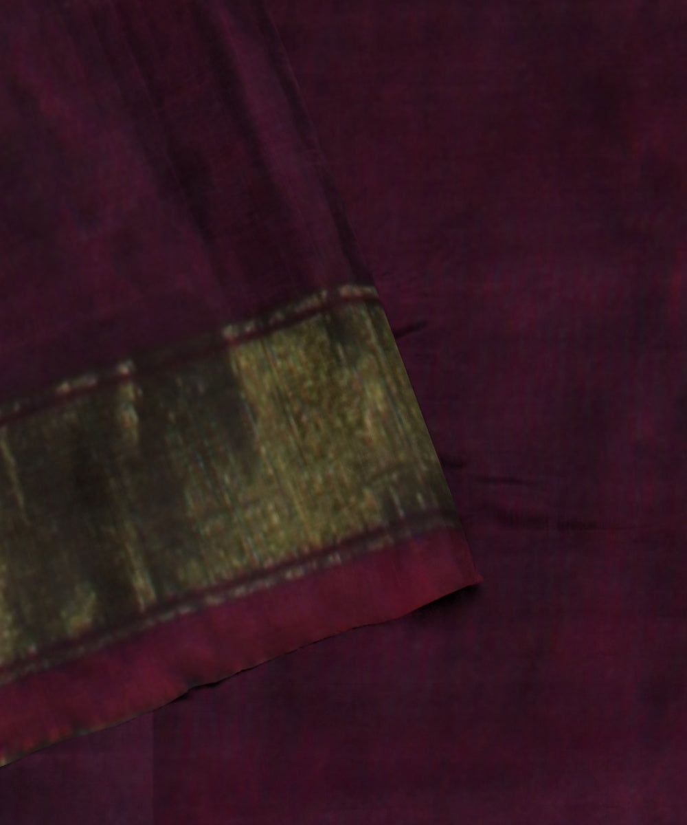 Purple maroon silk handwoven patola saree