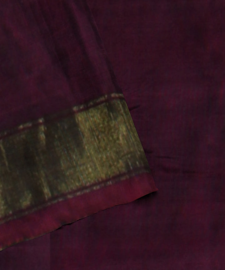 Purple maroon silk handwoven patola saree