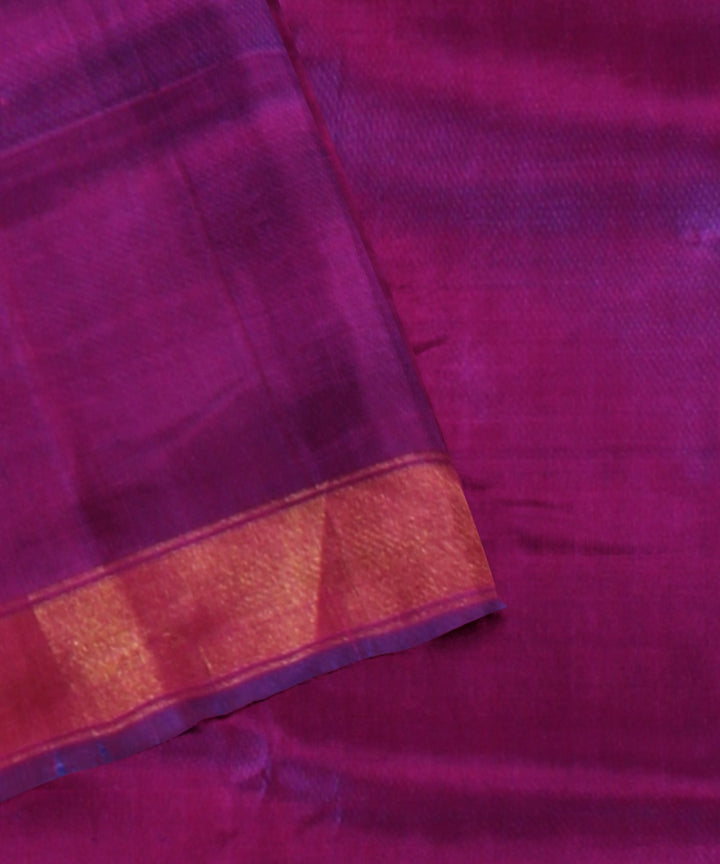 Purple pink silk handwoven patola saree