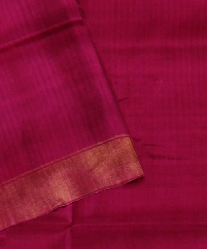 Pink brown silk handwoven patola saree